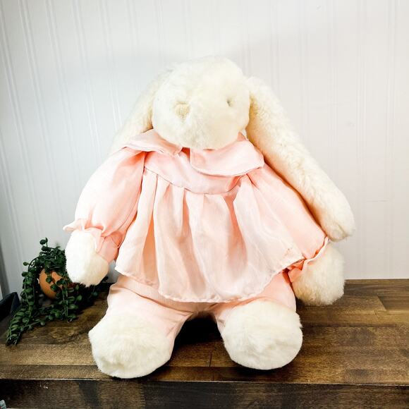 Chrisha Playful Plush Bunny Rabbit Stuffed Animal Pink Dress 20" 1988 VTG - Picture 6 of 13